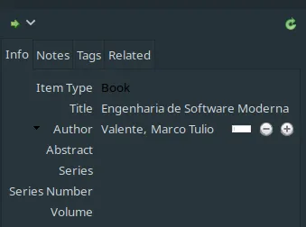 Canto direito do Zotero