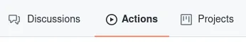 Aba das Actions no GitHub